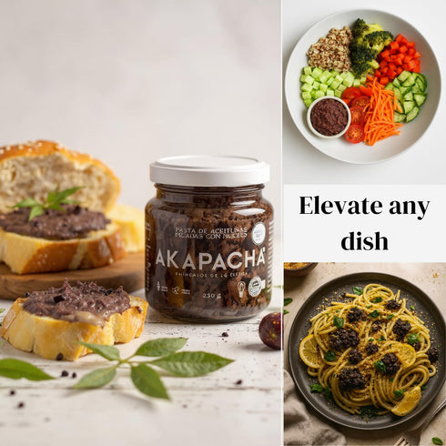 AKAPACHA (4.2oz) Spicy Olive Spread with Rocoto Chili Pepper & Peanuts Vegan Chilean Spread Mediterranean Dip