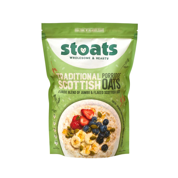 Stoats Traditional Scottish Porridge Oats, Whole Grain, Vegan, No Added Sugar, Palm Oil