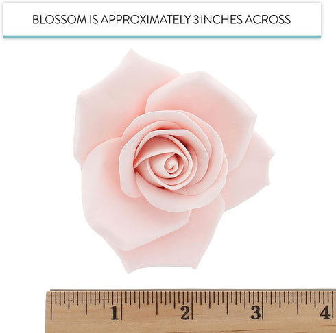 3 Inch 3 Count Global Sugar Art Peace Rose Sugar Cake Flowers, Pink Wired, by Chef Alan Tetreault