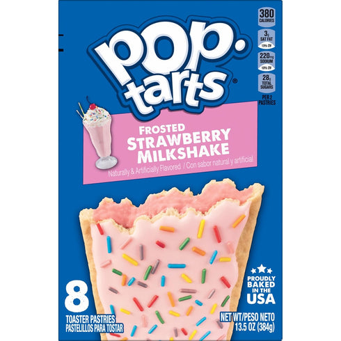 (8 Pop-Tarts Toaster Pastries, Breakfast Foods, Kids Snacks, Frosted Strawberry Milkshake Pop-Tarts)