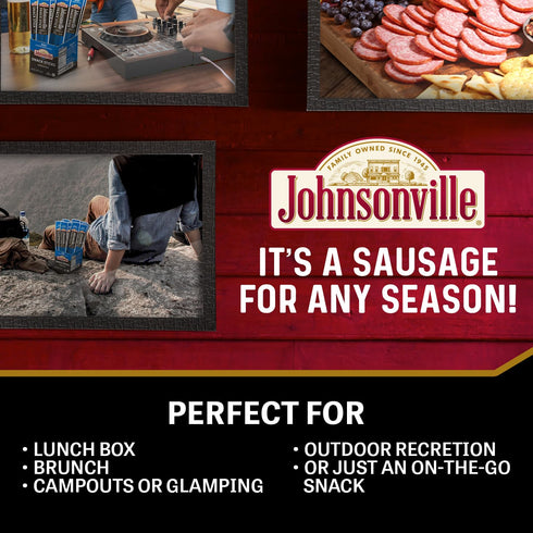 Summer Packs 1 oz., 24-Pack Johnsonville Sausage Snack Sticks - Dairy Free, Gluten Free Protein Snacks, Jerky Snack