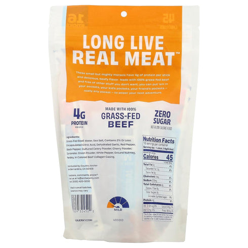 Country 16 Count, 8 Archer, Jerky Sticks Mini Beef Original Ounce