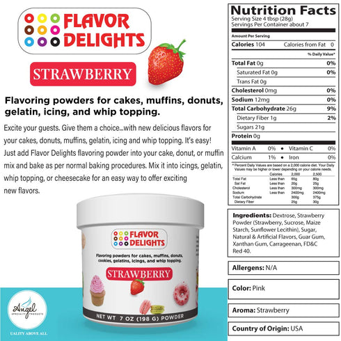 Angel Specialty Products Flavor Delights Strawberry Flavored Powder Bakery Mix