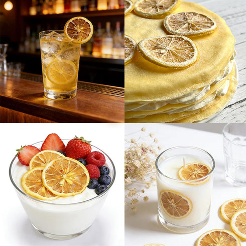 90-110 Baking3.5oz Natural Dehydrated Lemon Slices Bulk, About Slices,No Sugar Added, Sour Sweet Refreshing Citrus