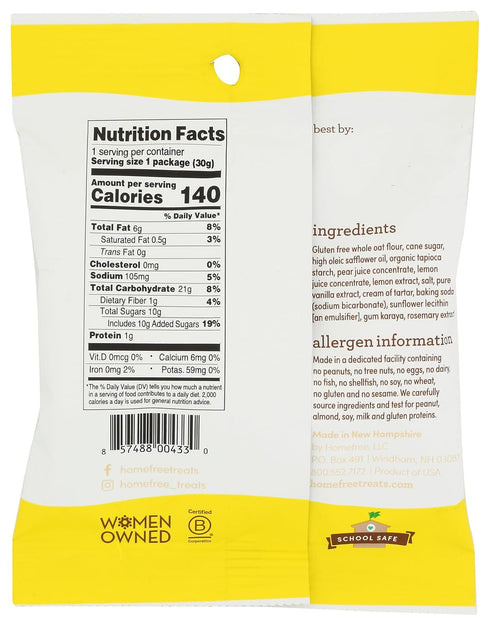 1 OZ HOMEFREE Cookie Lemon Burst Mini Bag Snack