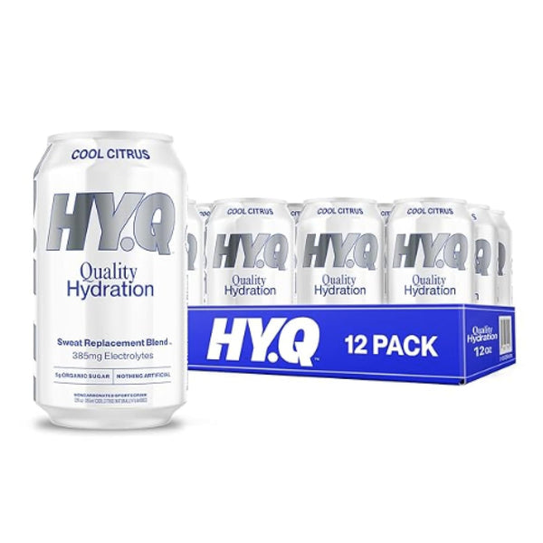 HY.Q Hydration Drink, Cool Citrus, 12 fl oz (12-Pack) Canned Sports Drink,