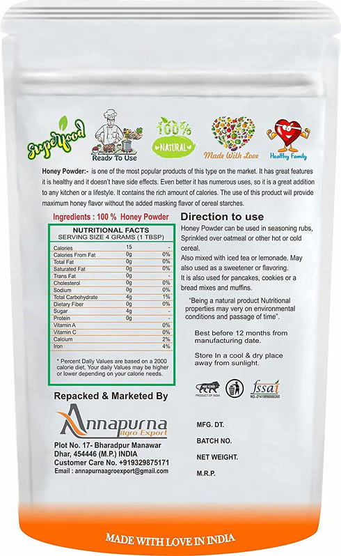 Admart 100 Honey Powder | Dry, No Added Sugars and Preservatives - GM by B Naturall