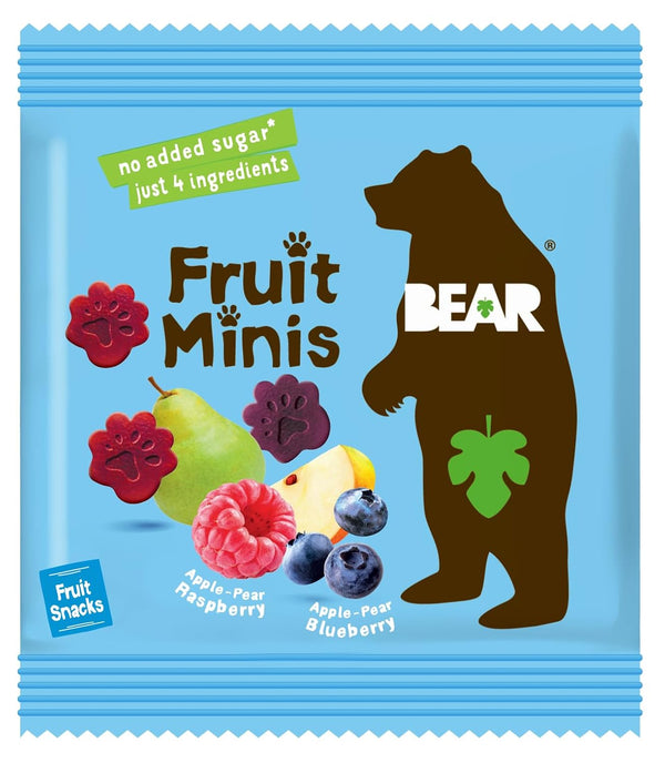 BEAR Fruit Snack Minis Bite-Sized Snacks For Kids - Gluten Free, Vegan,