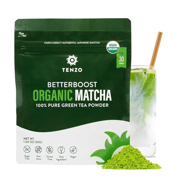 Tenzo Matcha Green Tea Powder - USDA Organic Premium Grade - Authentic
