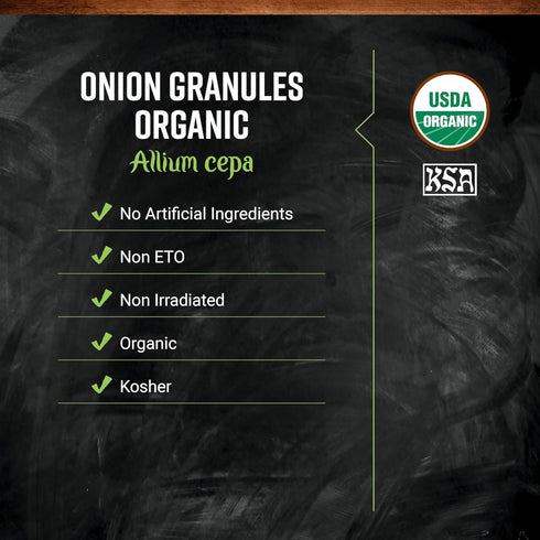 16 (Pack 1) Frontier Co-op Organic White Onion Granules, Granulated Onion Powder, Wholesale Restaurant Supply, Kosher |
