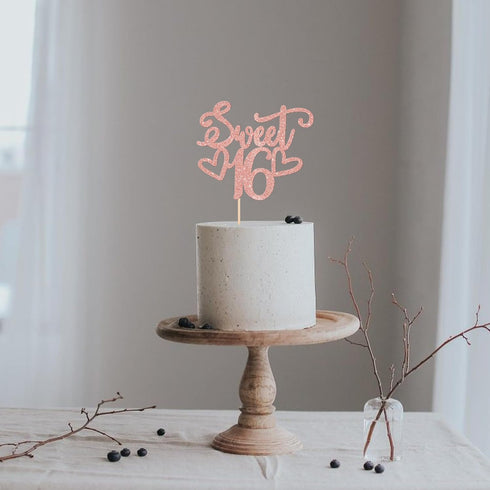 1 16 16 16th 16th PCS Sweet Cake Topper Cheers to Years Old Teenager Cake Pick Birthday Party Decorations for Sweet