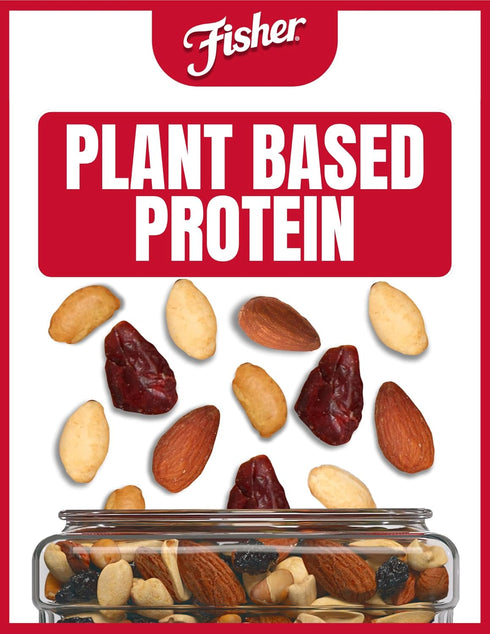 38 oz (Pack 1), Fisher Snack Hunger Fighter Bulk Trail Mix, of Peanuts, Almonds, Dried Sweetened Cranberries and Soy