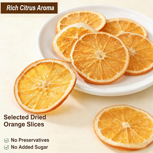 7.05oz/200g,Approx 50 60+ XIHUDE Dried Orange Slices to Slices,Sugar Free Natural Fruit for Cocktails,Christmas