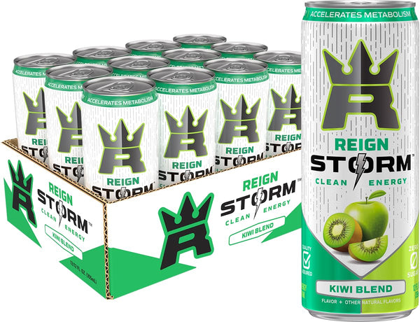 REIGN Storm, Kiwi Blend, Fitness & Wellness Energy Drink, 12 Fl Oz