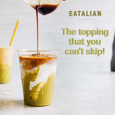 17.63 oz/ 500g EATALIAN by AMZ BETTER Pistachio Flavoured Topping, Sweet Protein Cream in Squeezer, Made in Italy