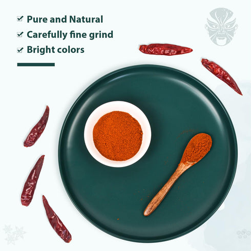 Soeos Premium Sichuan Chili Powder 8oz (226g) - All Natural, Savory Spicy Red Chili Powder from Dried Chillies
