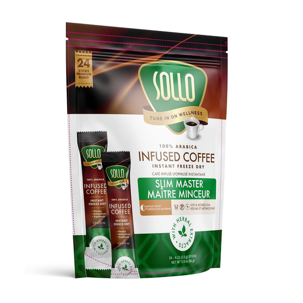 SOLLO Slim Infused Instant Coffee sticks (24 Servings) Weight Loss Healthy Body