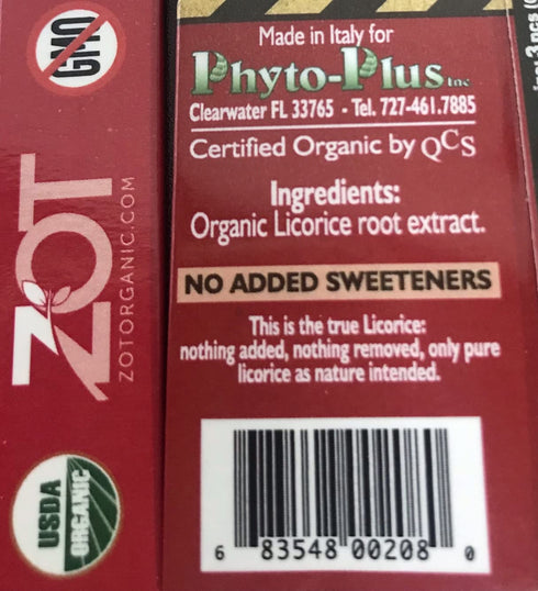 ZOT 100% Organic Licorice, Original, Dark Brown, Black, 0.4 Ounce (Pack of 6) (KKPPOA25607)
