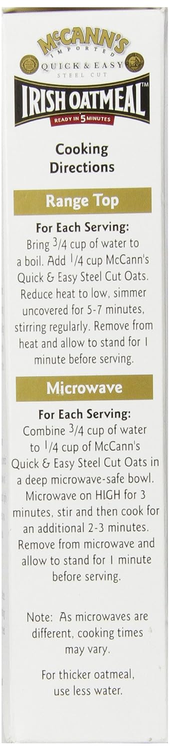 16 Mccann's Quick and Easy Steel Cut Irish Oatmeal, Ounce
