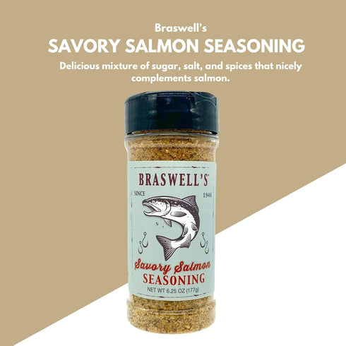 Savory Salmon Spice Mix by Braswell's - Perfect for Fish & Meat