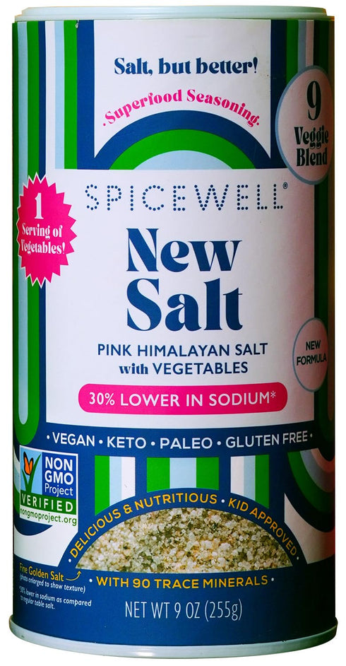 Spicewell - Himalayan Pink Salt Shaker - Boosted with 9 Real Veggies,