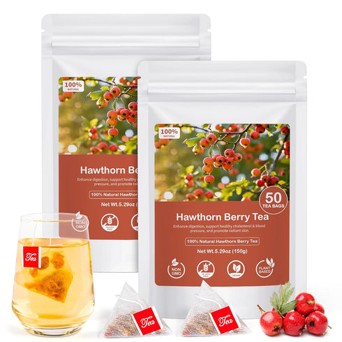 Oryvox Hawthorn Berry Tea, 100 Tea bags, Natural Hawthorn Berries -Aid Digestion, Boost