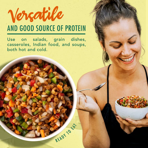 (3 Pack) Melissa's Steamed Lentils, Pre-Cooked and Ready to Eat Lentils, Non-GMO and Shelf Stable