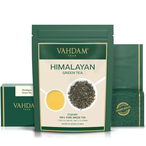 (50+ 3.53 Oz) VAHDAM, Himalayan Green Tea Leaves Cups, Non GMO, Gluten Free | High Elevation Grown Green Tea Leaves