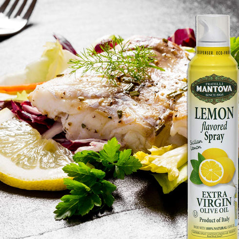 Mantova 100% Extra Virgin Olive Oil Spray, Lemon, 8 Ounce