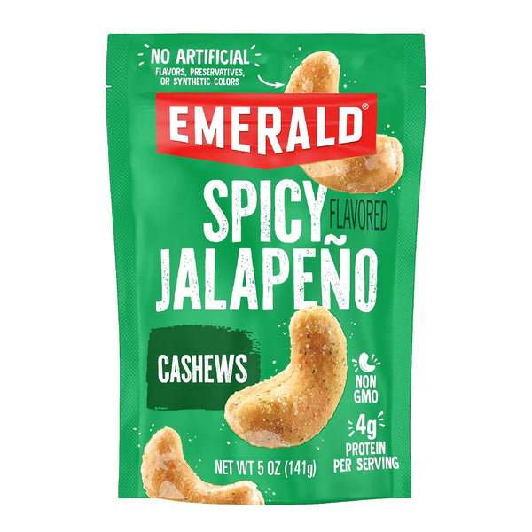 Emerald Nuts Jalapeno Seasoned Cashews (1-Pack) | 5 Oz Resealable Bag |