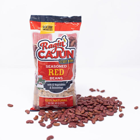 16 oz Pack, Pack 2, Ragin' Cajun Seasoned Red Beans - of Fat-Free, Gluten-Free, Reduced Sodium - Authentic Louisiana
