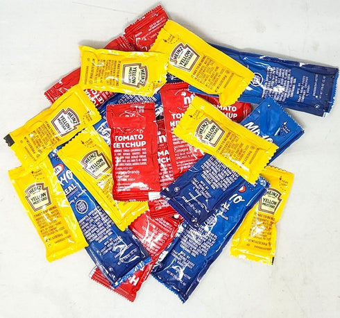 Generic 75 Pack of Ketchup, Mustard & Mayonnaise Mayo Packets 25 Each, Great