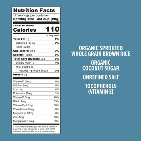8 oz., 6 pack One Degree Organic Foods Sprouted Brown Rice Crisps, USDA Organic, Non-GMO Gluten Free Brown Rice Cereal