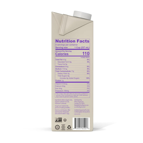32 Oz 6 Pack Minor Figures - Oat Milk - Organic - Barista Standard - - - Non-GMO - Plant-Based - Vegan - Dairy-Free
