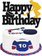 Hockey Cake Topper with Player Figurines - Happy Birthday Decor for Kids, Boys, Girls, Ice Hockey Party Supplies