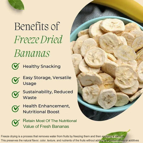 (2.0 OZ, Freeze-Dried Banana Chips Healthy, Gluten-Free, No Sugar Added, Crispy & Delicious Fruit Snacks for Kids