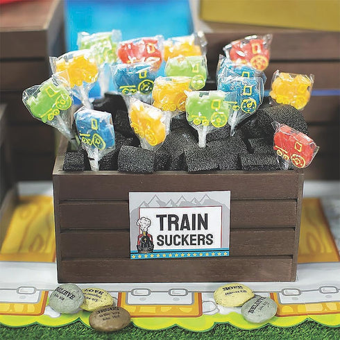 12 Train Shaped Assorted Suckers - Pieces
