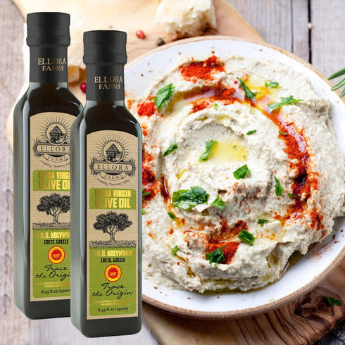 8.5 oz. Pack 2 Ellora Farms, Greek Extra Virgin Olive Oil, Certified Single Estate PDO, Traceable, Kosher Glass