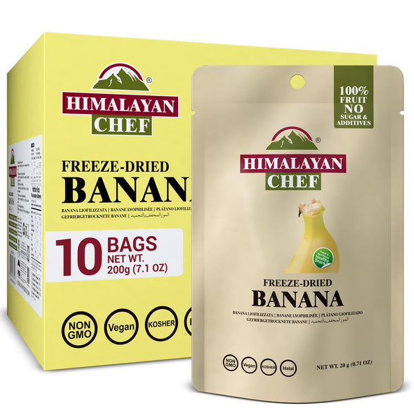 Himalayan Chef Freeze-Dried Fruit, Freeze-Dried Banana Crisp, 20g/EACH 10 Bags | Healthy