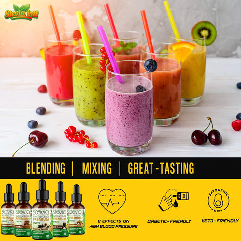 (Pack 5) 5 0 0 (1oz) Stevia Intl - of Coffee Lovers Bundle with Flavors. Stevia Liquid Drops. All Naturally Sweet