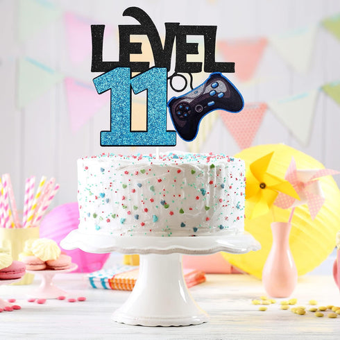 Level 11 Game Birthday Cake Topper, Video Game Boy's 11th Birthday Level Up Party Supplies, Game On Decoration