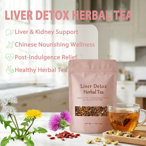 Halpilt 8 (1) Liver Detox Herbal Tea, Liver Detox Tea Organic, Dandelion Chrysanthemum Cassia Seed Goji Berry Tea, Milk