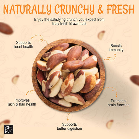 100% 1 lb Packed Oh! Nuts Brazil Nuts - Raw - Natural - - Whole Shelled Premium Brazil Nuts - in New York Zip-Seal Bag