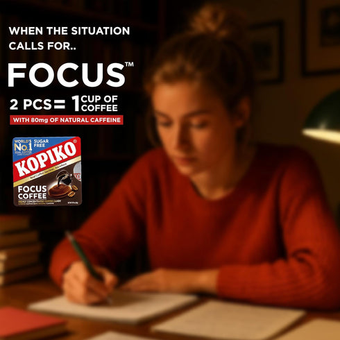 80mg 2 (12 Pack w/4 Kopiko Focus Coffee Candy Have Caffeine per Pieces for Energy & Mental Focus Sugar-Free Hard Candy