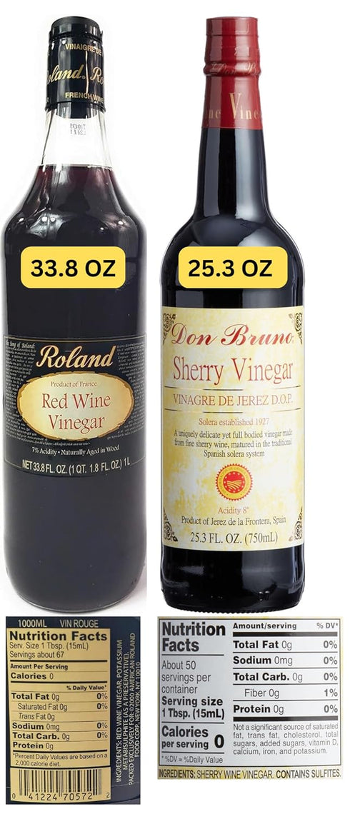 Arthur Nicolas 2 Pack 1 | Red Wine Vinegar and Cherry Wine Vinegar Combo | Bottle Each