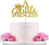 A Little Princess with Crown Cake Topper - Gold Glitter Baby Birthday Party Decoration
