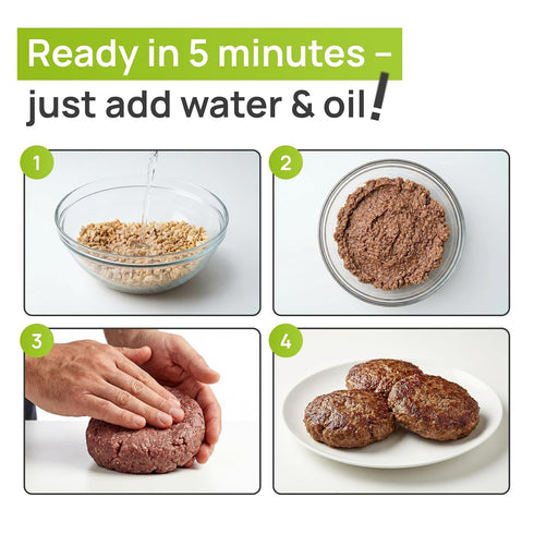 ~2 lb 227g Creative Pea Beef-Style Mix | Makes from | Shelf-Stable Vegan Protein | Just Add Water & Oil | Easy Burgers