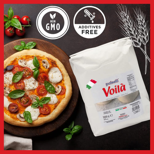 Bleached(5 11 lbs Voila, Table and Dusting Flour, Soft Wheat, Pizza, Baking, Pasta, Italy, Spolvero, All Natural, Non