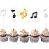 72 Pieces Glitter Music Notes Cupcake Toppers - Cake Toppers Picks for Food, Fruit, Birthday Party Decoration