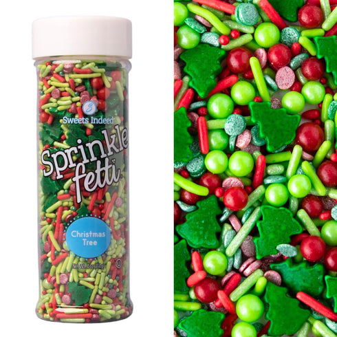 Sweets Indeed Edible Sprinkle Mix, Perfect for Cake Decorations, Baking, Ice Cream, Cookies, 4 oz (Christmas)